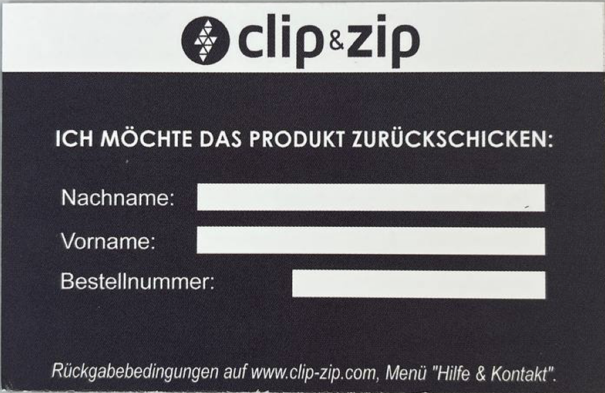 Carton de retour pour remboursement